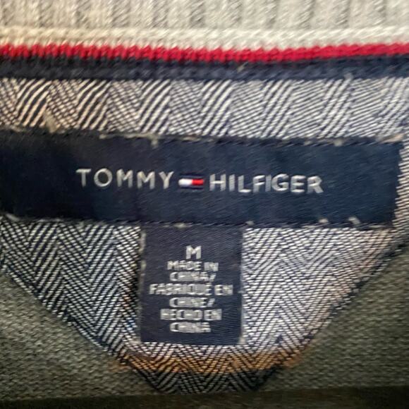 Tommy Hilfiger 1/4 Zip Pullover Sweater Gray Medium - Picture 3 of 5